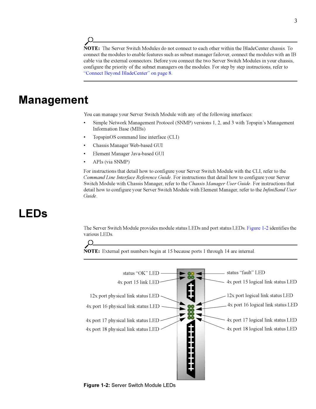 IBM 24R9718 IB manual Management, LEDs 