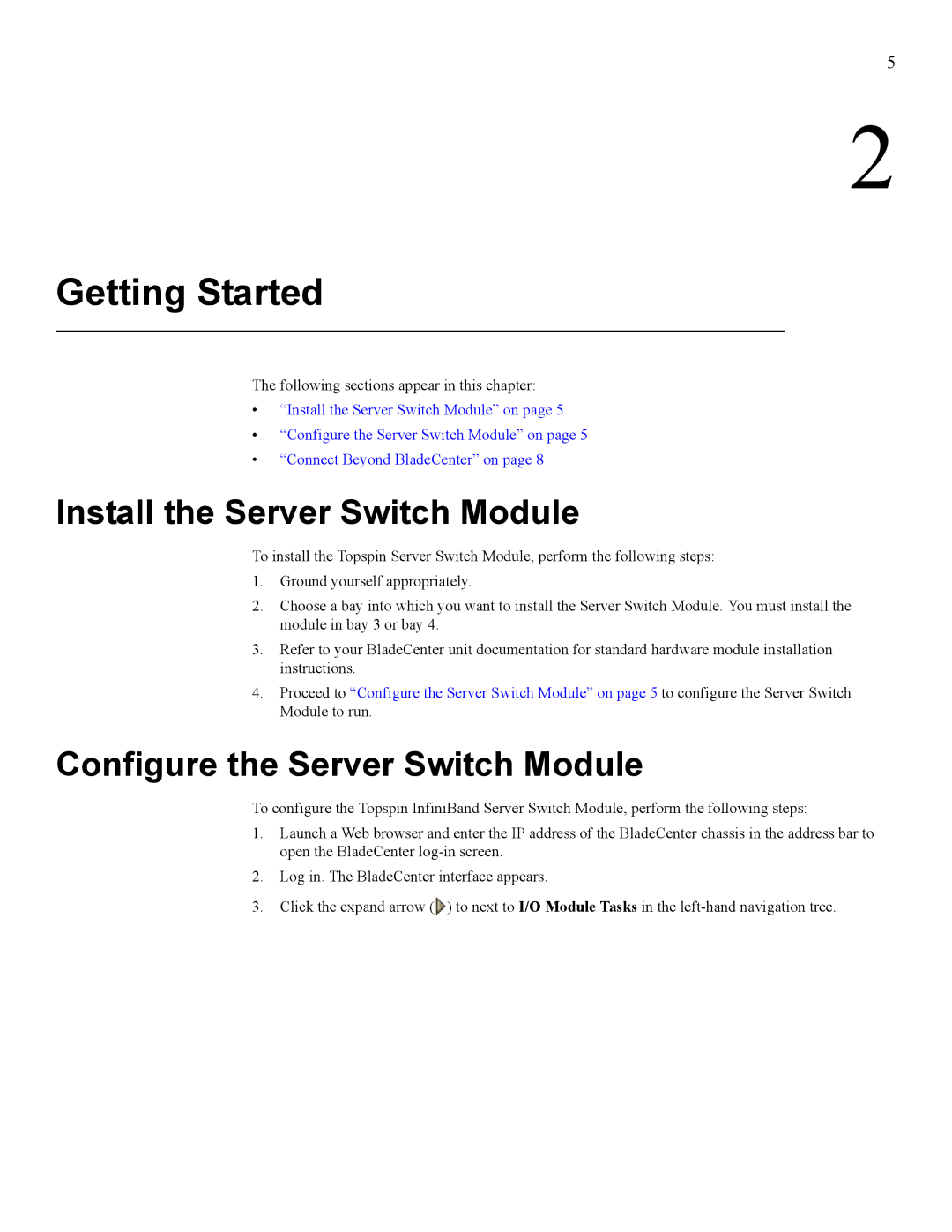 IBM 24R9718 IB manual Install the Server Switch Module, Configure the Server Switch Module 