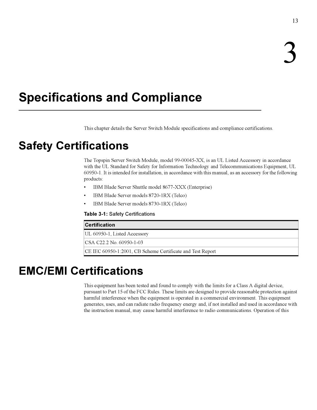 IBM 24R9718 IB manual Safety Certifications, EMC/EMI Certifications 