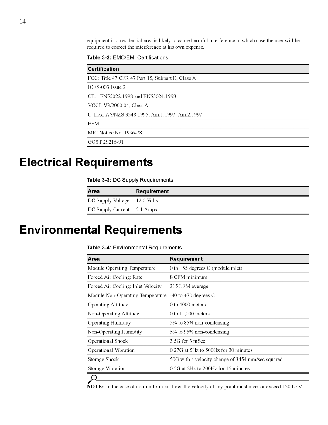 IBM 24R9718 IB manual Electrical Requirements, Environmental Requirements 