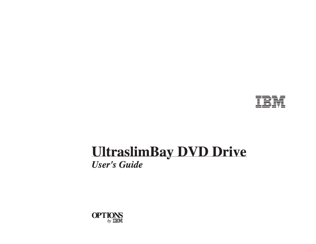 IBM 27L2579 manual UltraslimBay DVD Drive, Users Guide, Options 