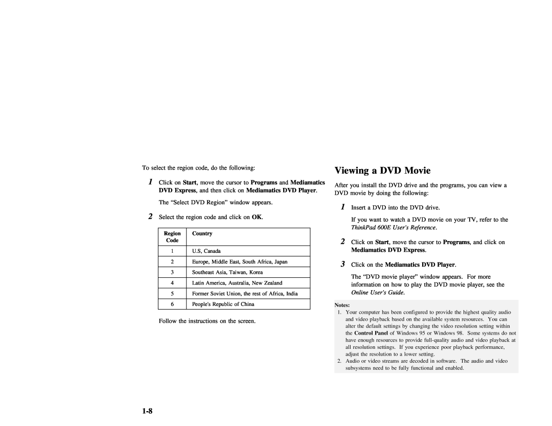 IBM 27L2579 manual Viewing a DVD Movie, Users 
