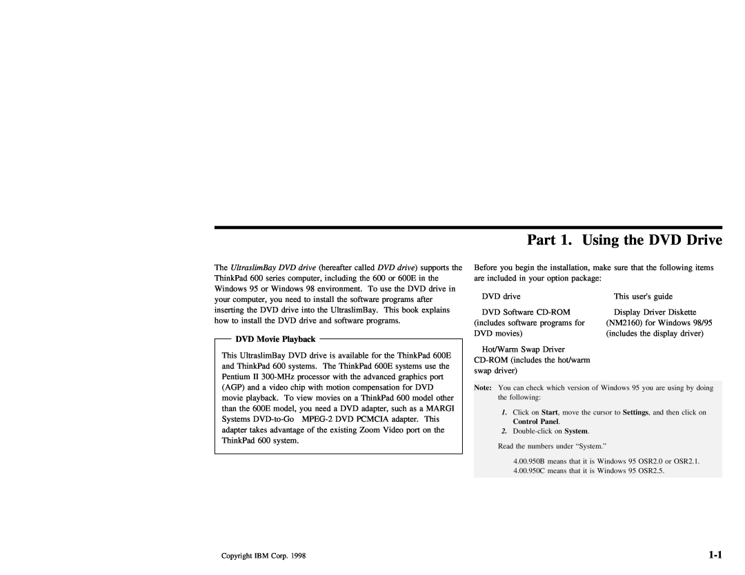IBM 27L2579 manual Part, Drive, Using, drive 