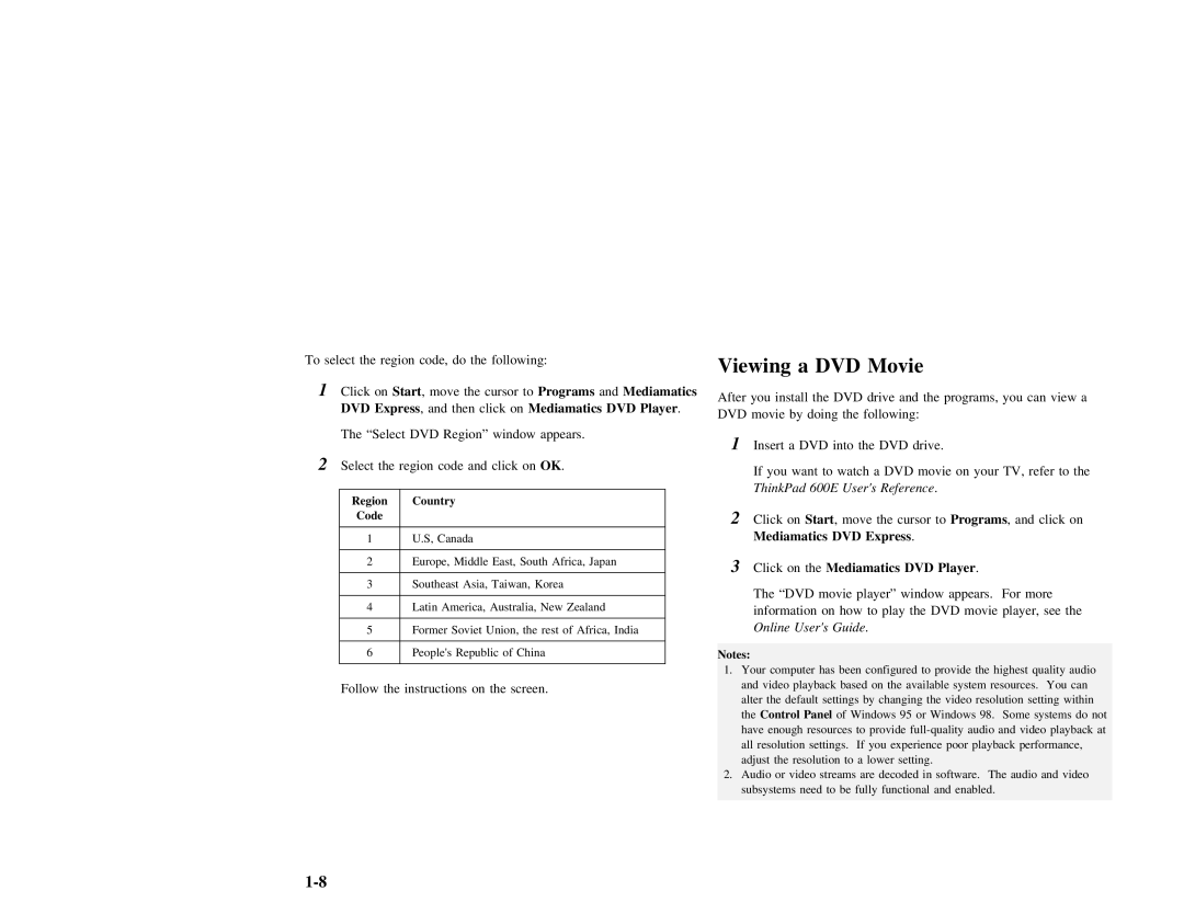 IBM 27L2579 manual Viewing a DVD Movie, Player 