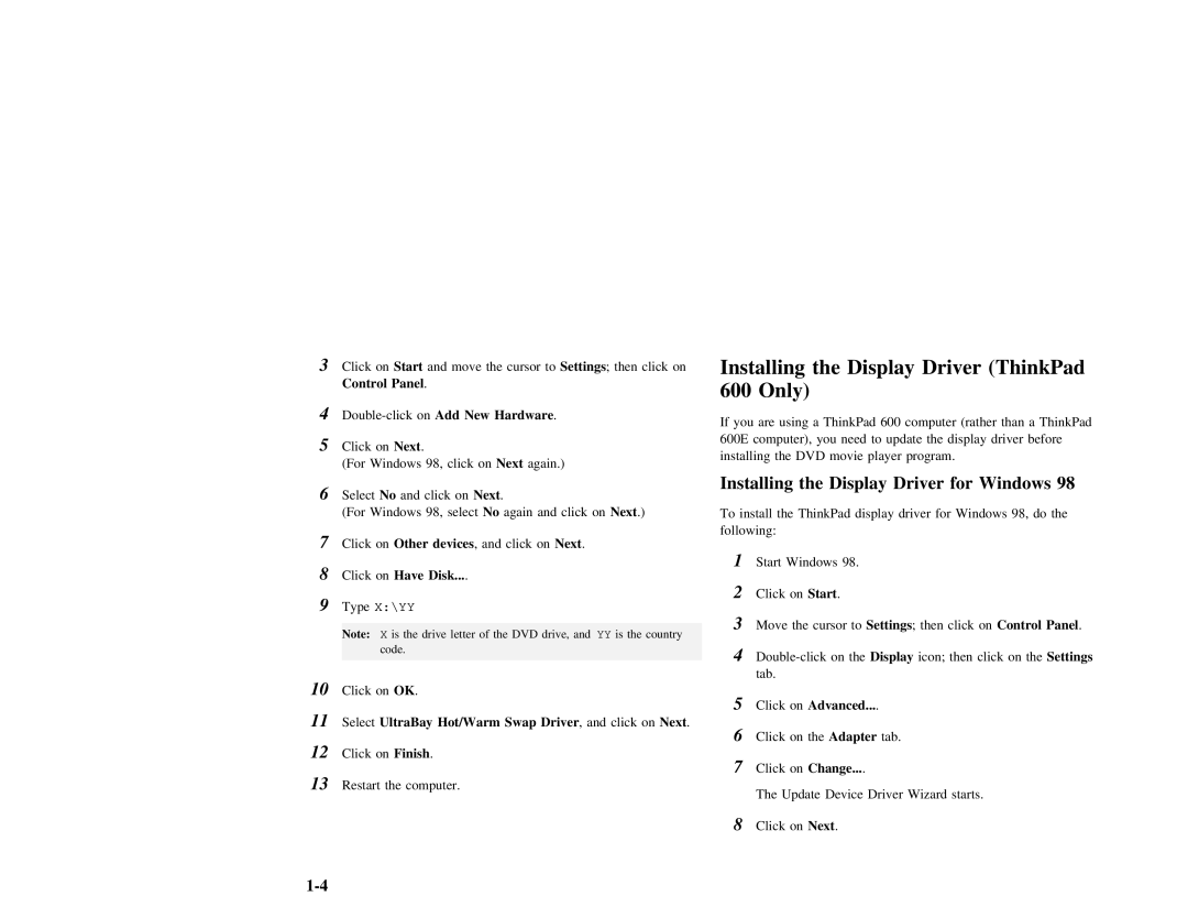 IBM 27L2579 manual Only, Display, Driver 