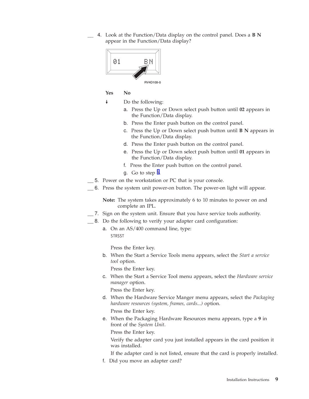 IBM 2824, 2809 manual Yes No 