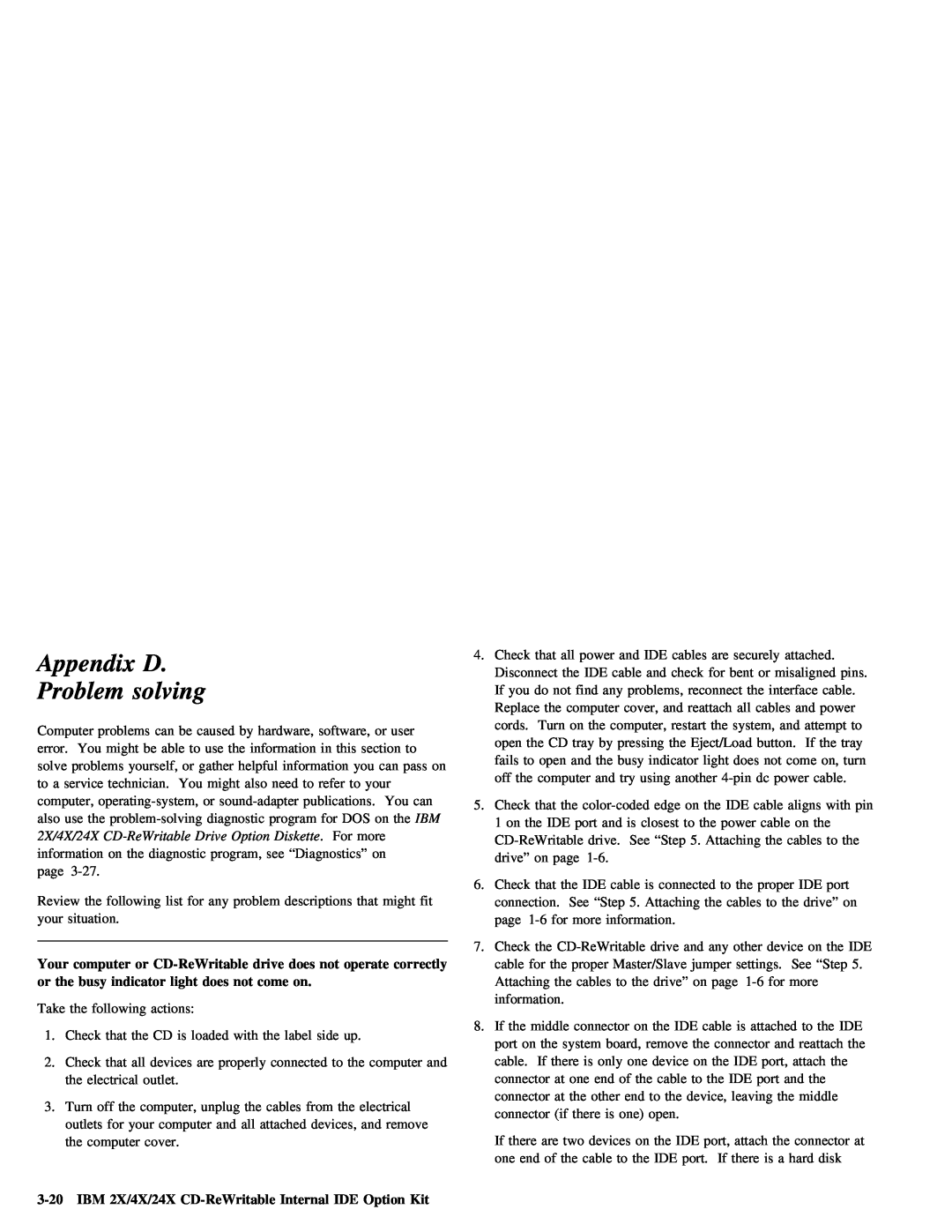 IBM 28L2234 manual solving, Appendix D, Problem 