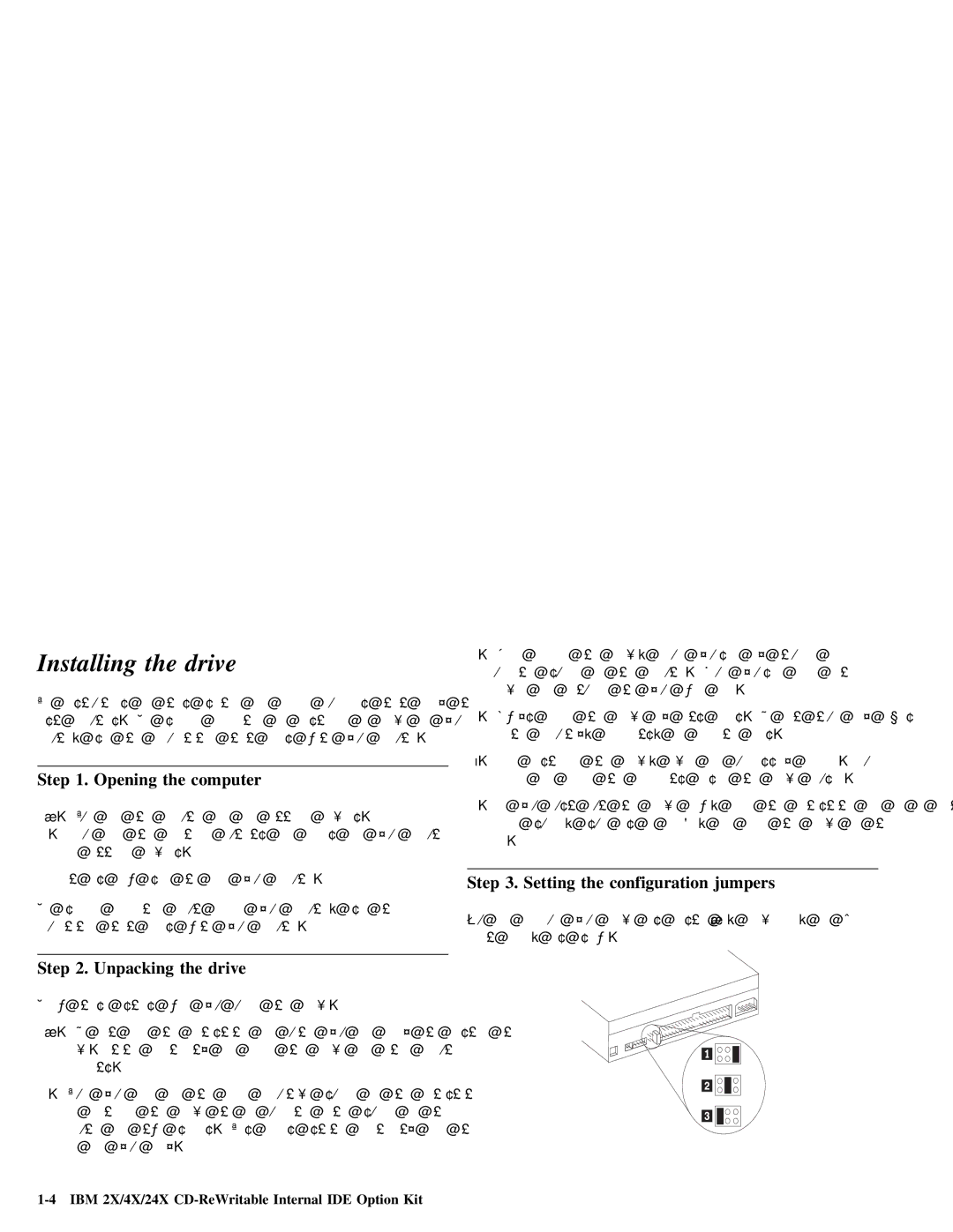 IBM 28L2234 manual Setting, Jumpers, Drive 