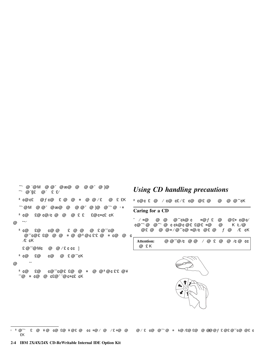 IBM 28L2234 manual Using CD handling precautions, For 