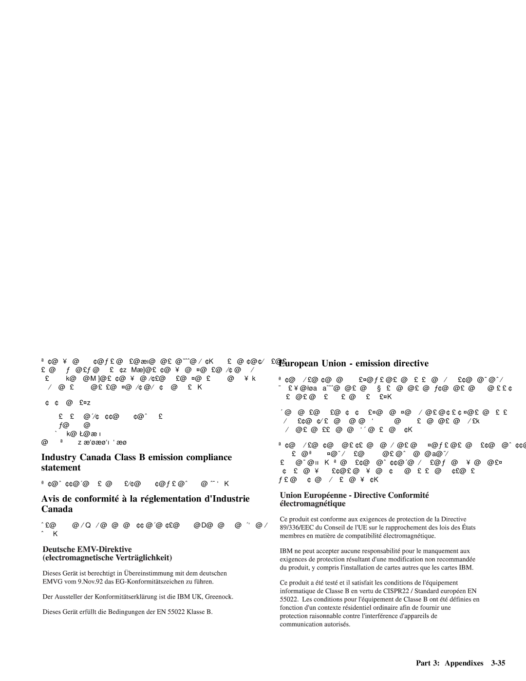 IBM 28L2234 manual Industry Canada Class B emission compliance statement, Avis, Directive 