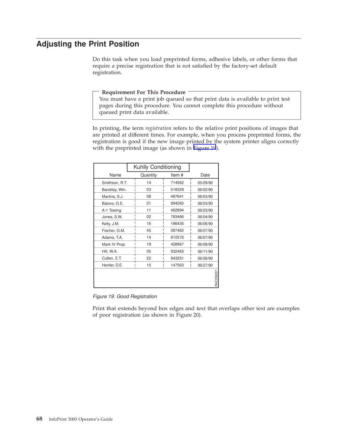 IBM 3000 manual Adjusting the Print Position, Requirement For This Procedure 