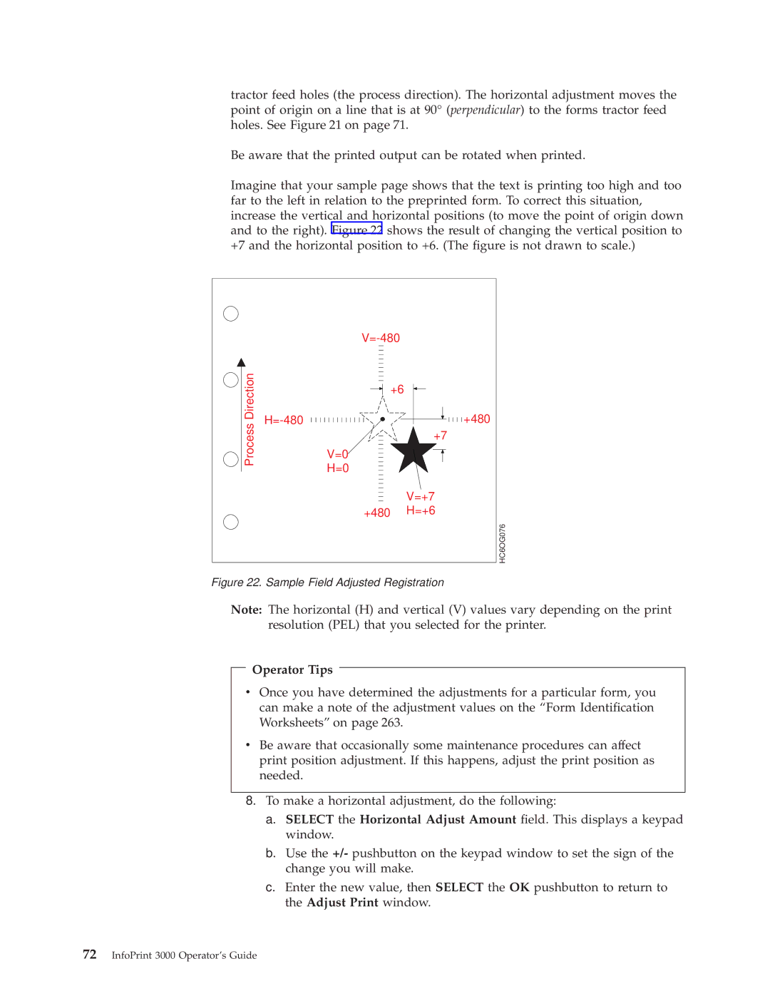 IBM 3000 manual Operator Tips, Sample Field Adjusted Registration 