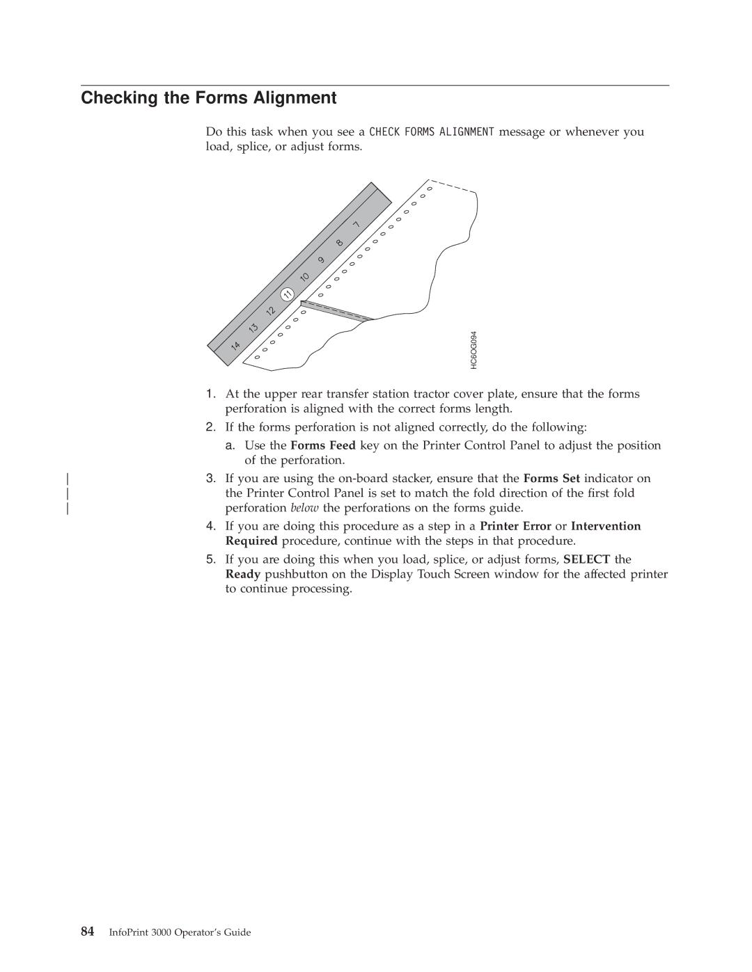 IBM 3000 manual Checking the Forms Alignment 