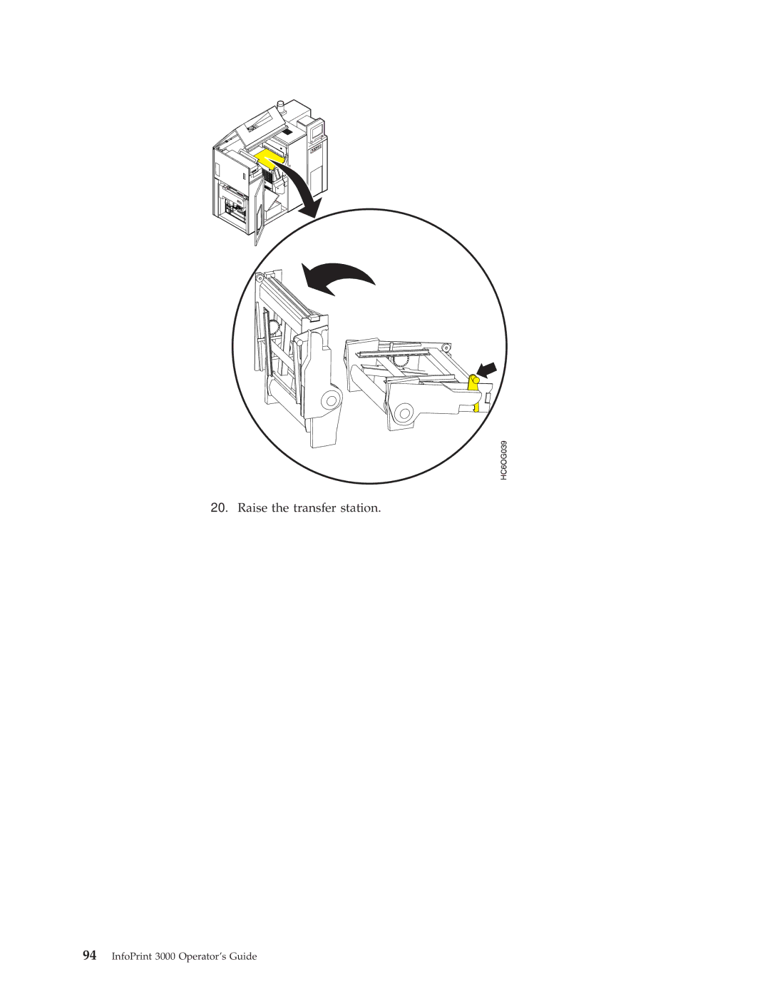 IBM 3000 manual Raise the transfer station 