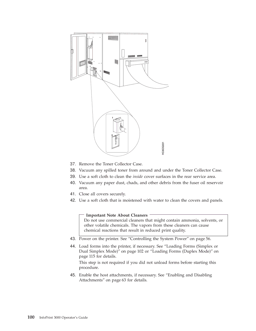 IBM 3000 manual Important Note About Cleaners 