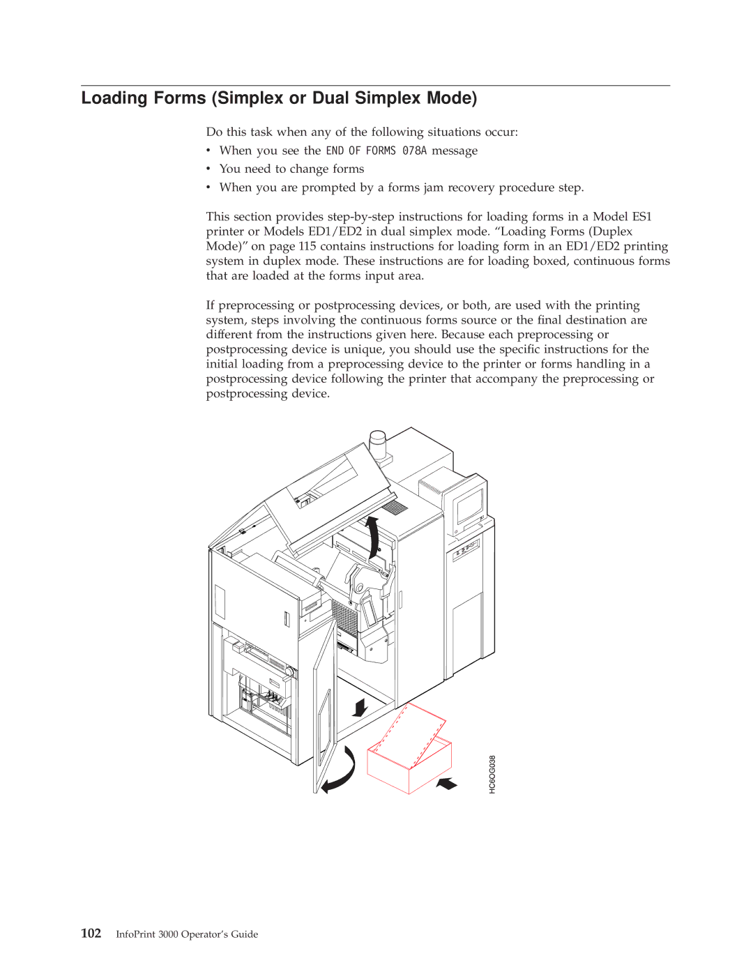 IBM 3000 manual Loading Forms Simplex or Dual Simplex Mode 