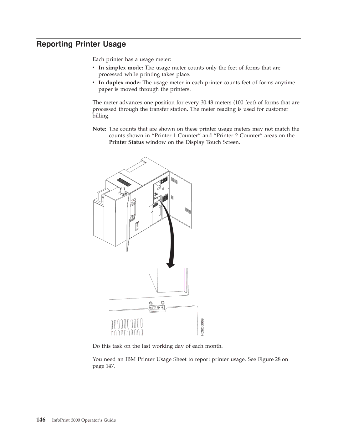 IBM 3000 manual Reporting Printer Usage 