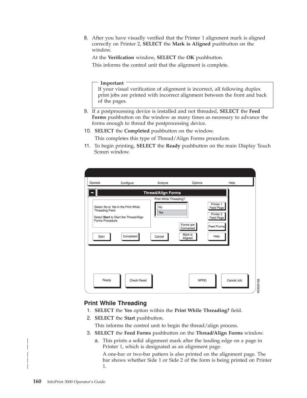 IBM 3000 manual Print While Threading 