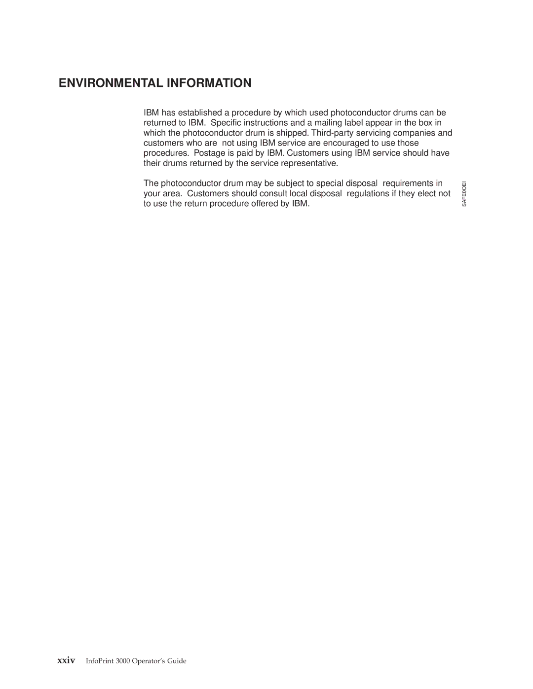 IBM 3000 manual Environmental Information 