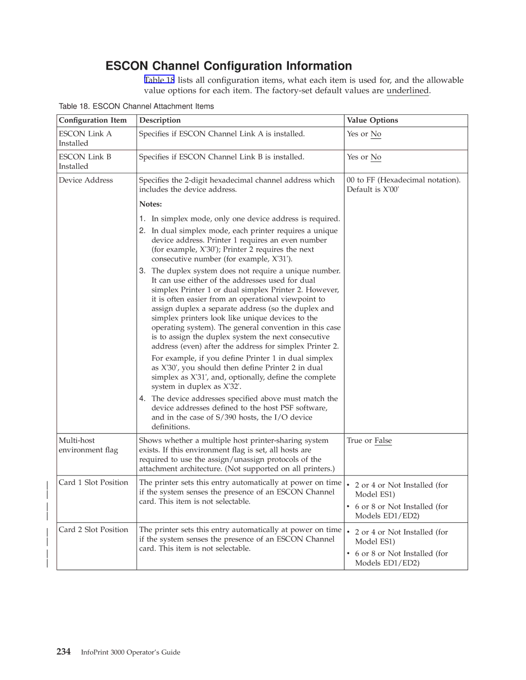 IBM 3000 manual Escon Channel Conguration Information 