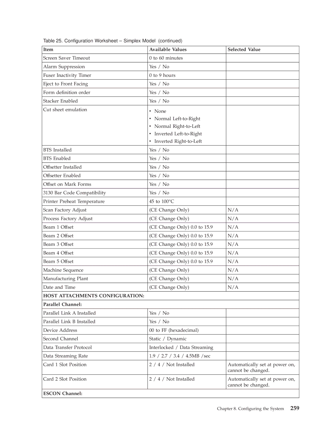 IBM 3000 manual Parallel Channel, Escon Channel 