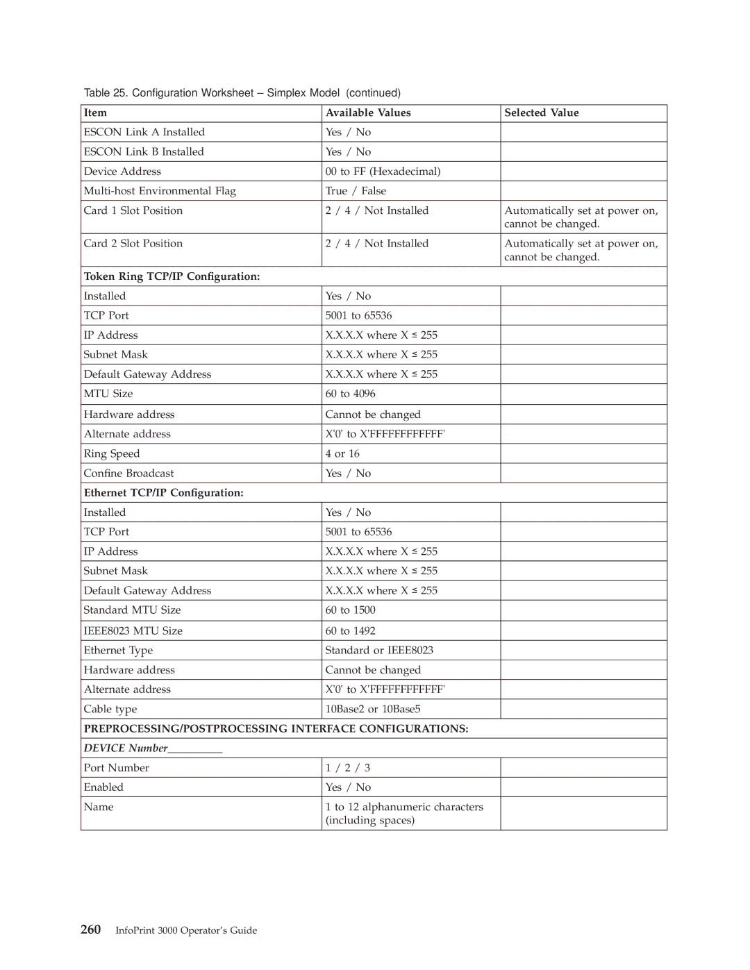 IBM 3000 manual Device Number 