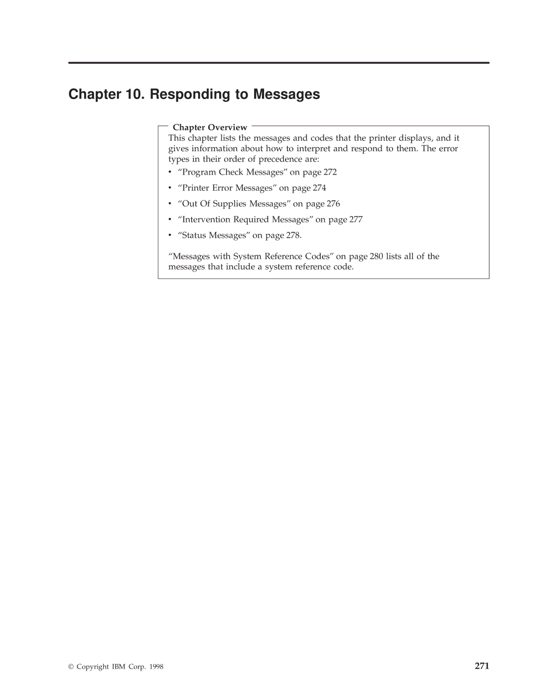 IBM 3000 manual Responding to Messages, Chapter Overview 