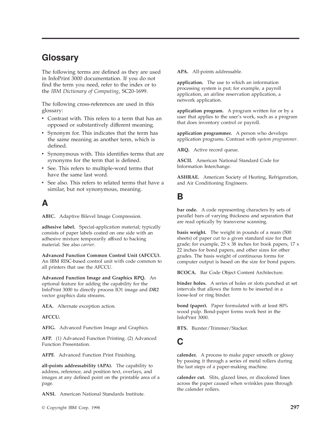 IBM 3000 manual Glossary, Afccu 