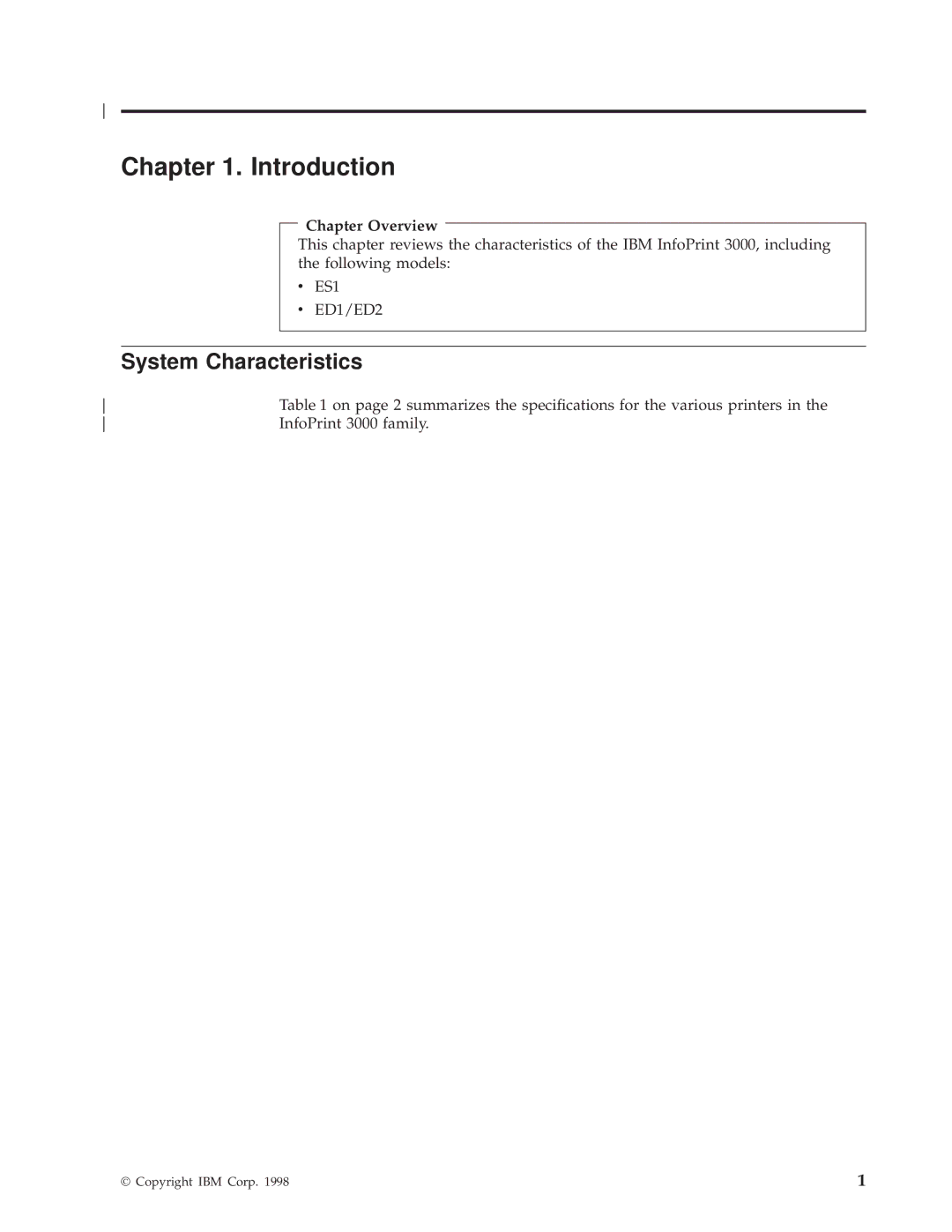 IBM 3000 manual Introduction, System Characteristics, Chapter Overview 