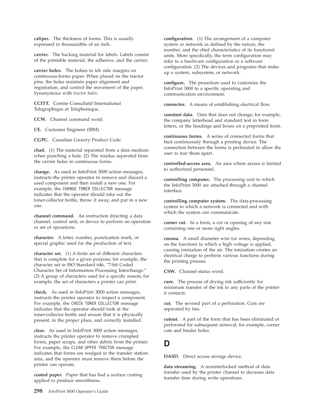 IBM manual InfoPrint 3000 Operators Guide 