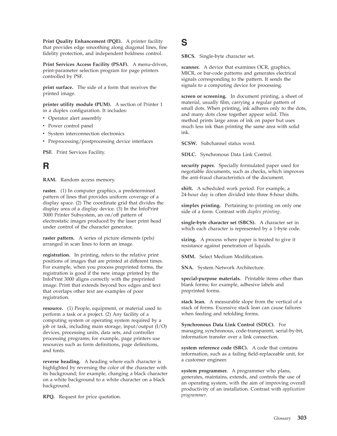 IBM 3000 manual Glossary 