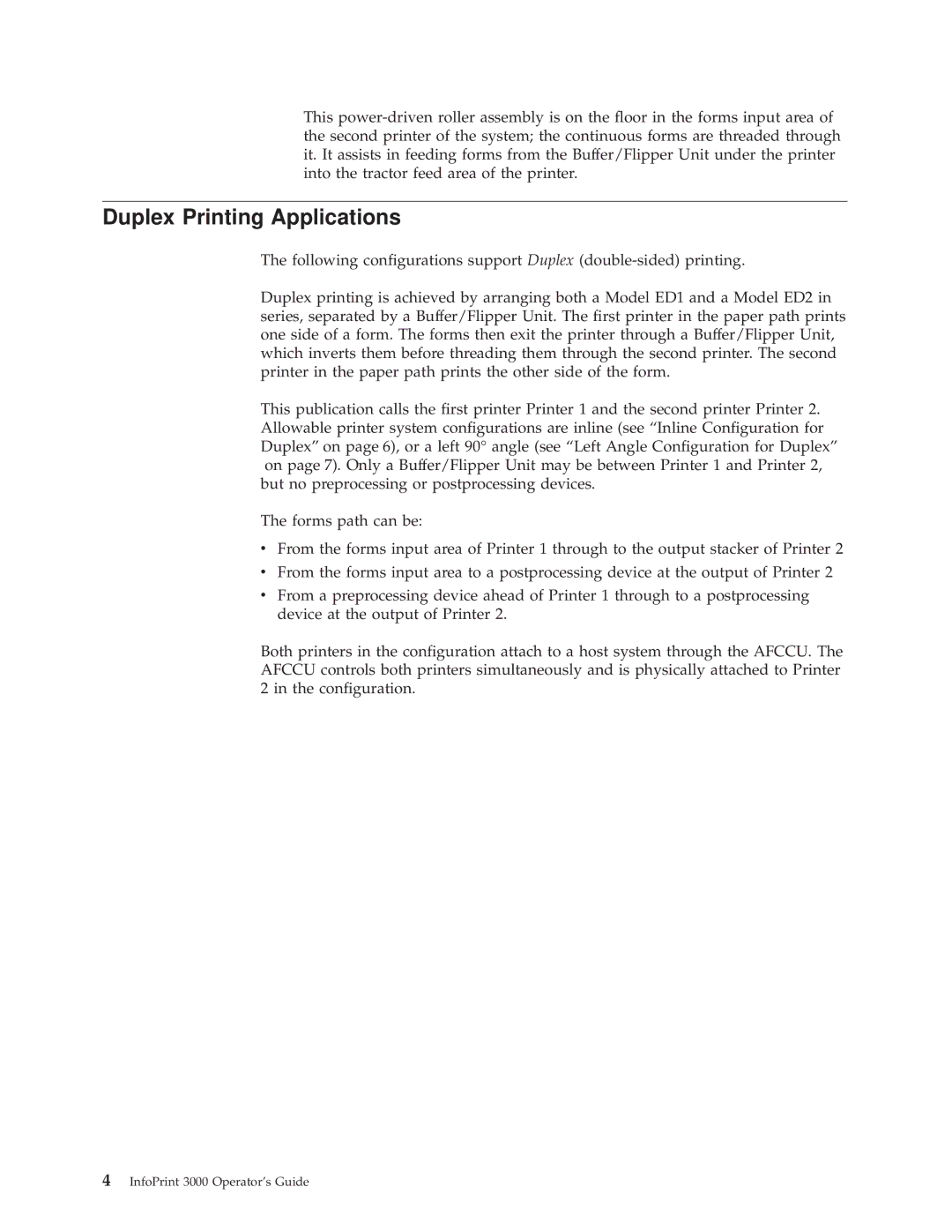 IBM 3000 manual Duplex Printing Applications 