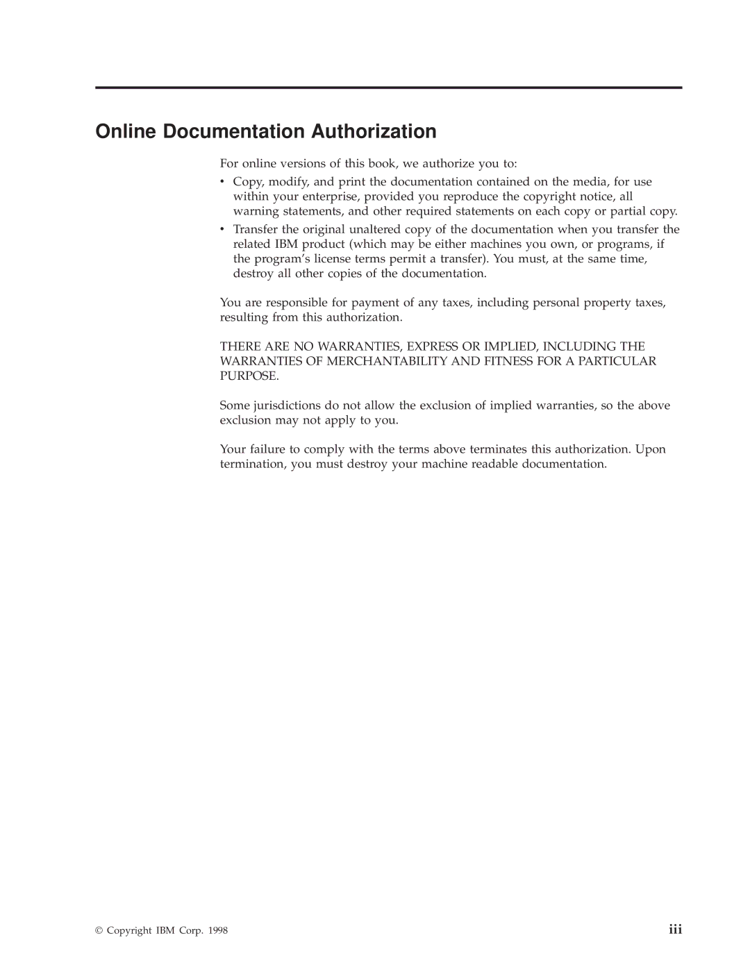 IBM 3000 manual Online Documentation Authorization 