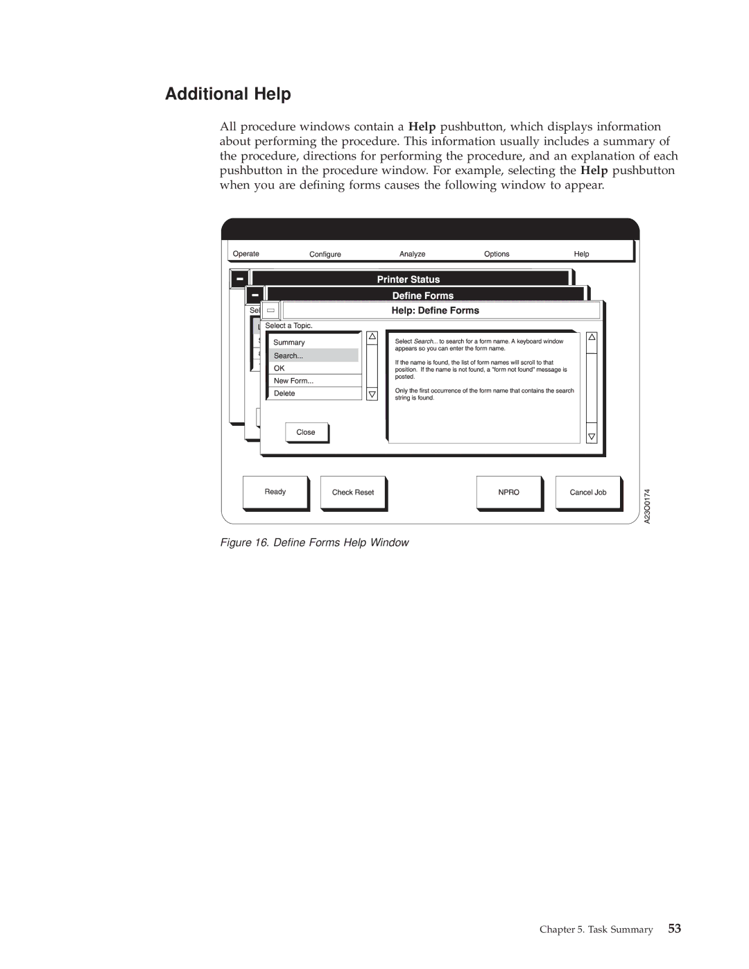 IBM 3000 manual Additional Help, Dene Forms Help Window 