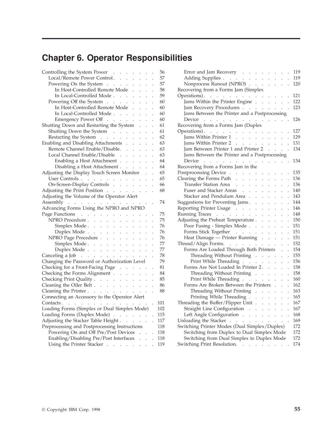 IBM 3000 manual Operator Responsibilities 