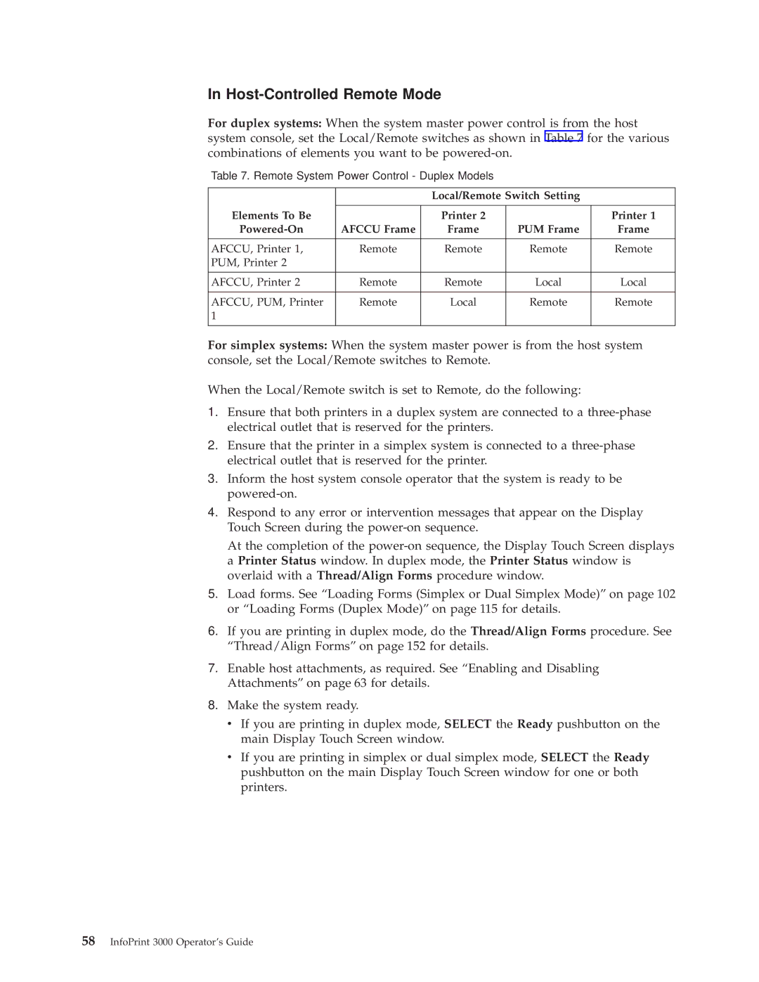 IBM 3000 manual Host-Controlled Remote Mode 