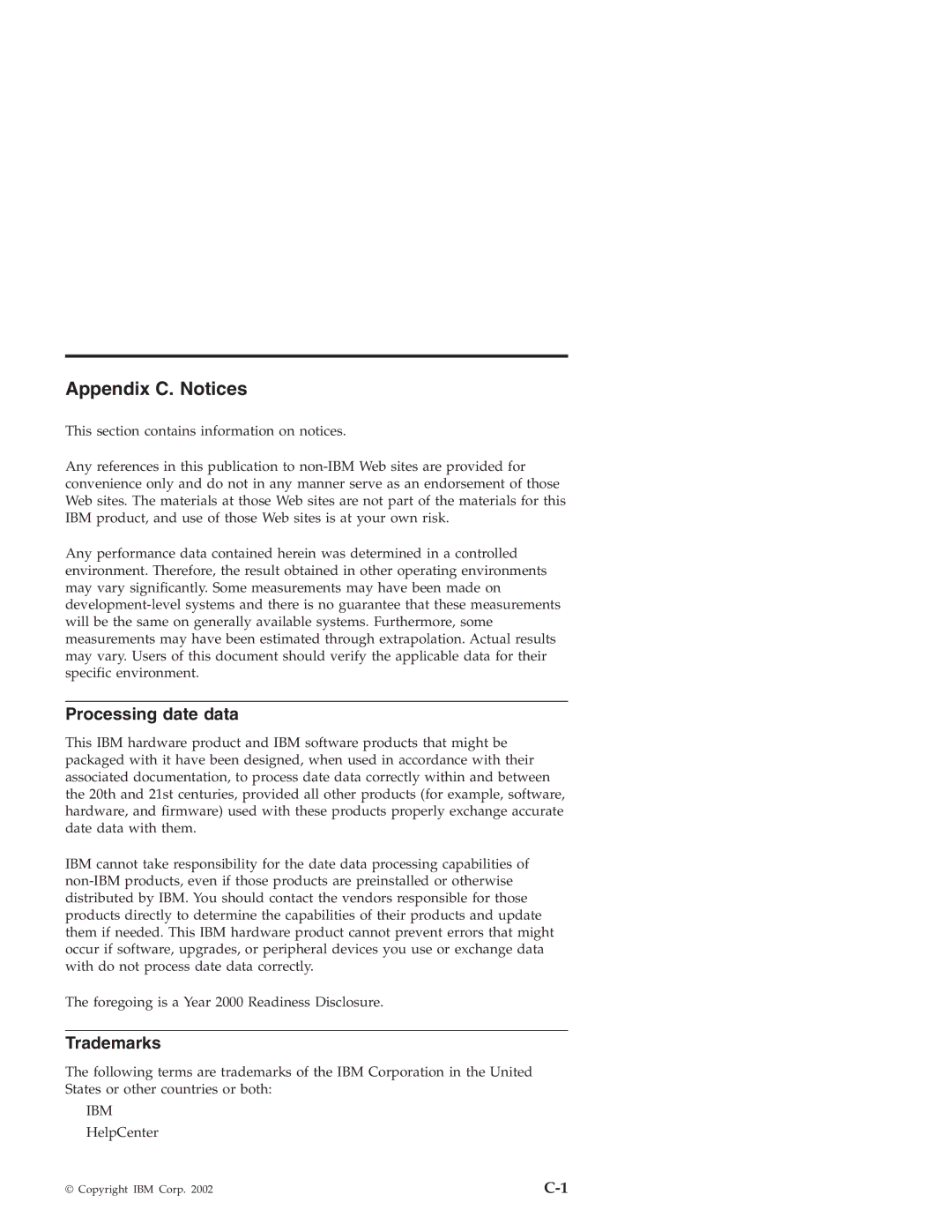 IBM 31P8128 manual Processing date data, Trademarks 