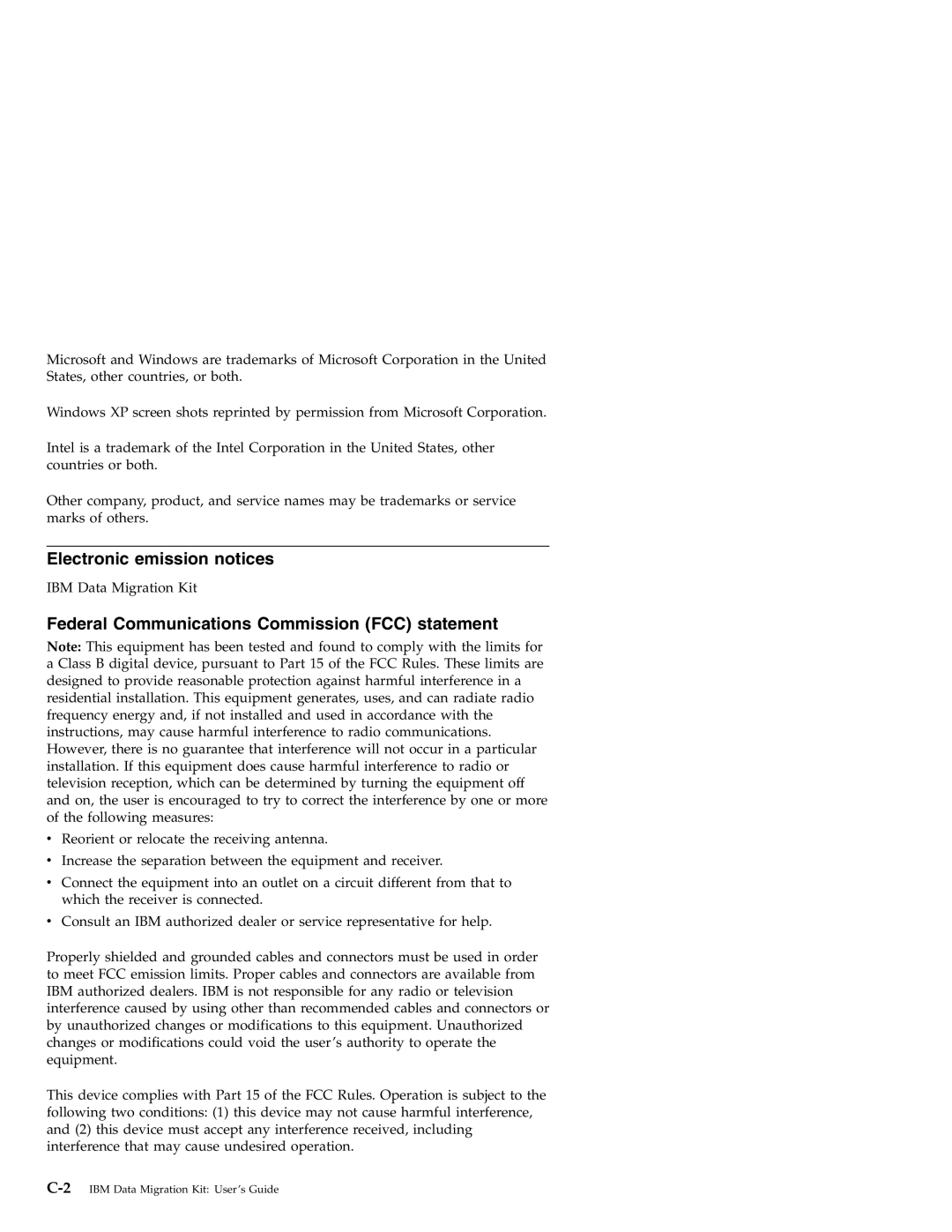 IBM 31P8128 manual Electronic emission notices, Federal Communications Commission FCC statement 