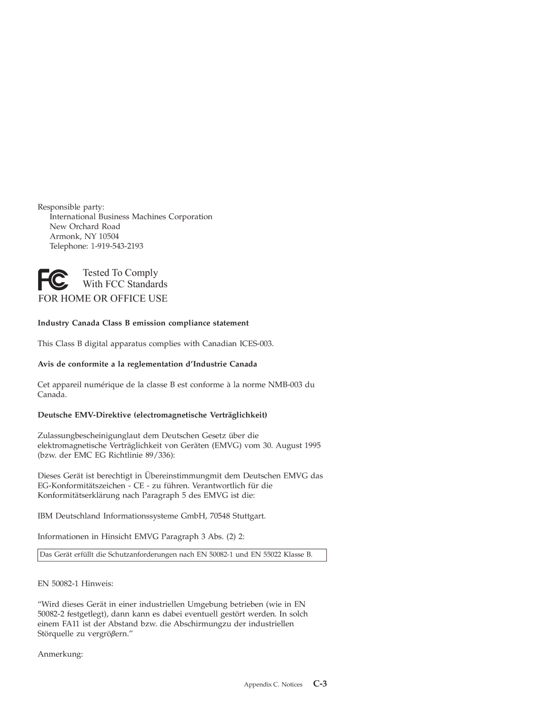 IBM 31P8128 manual Industry Canada Class B emission compliance statement 