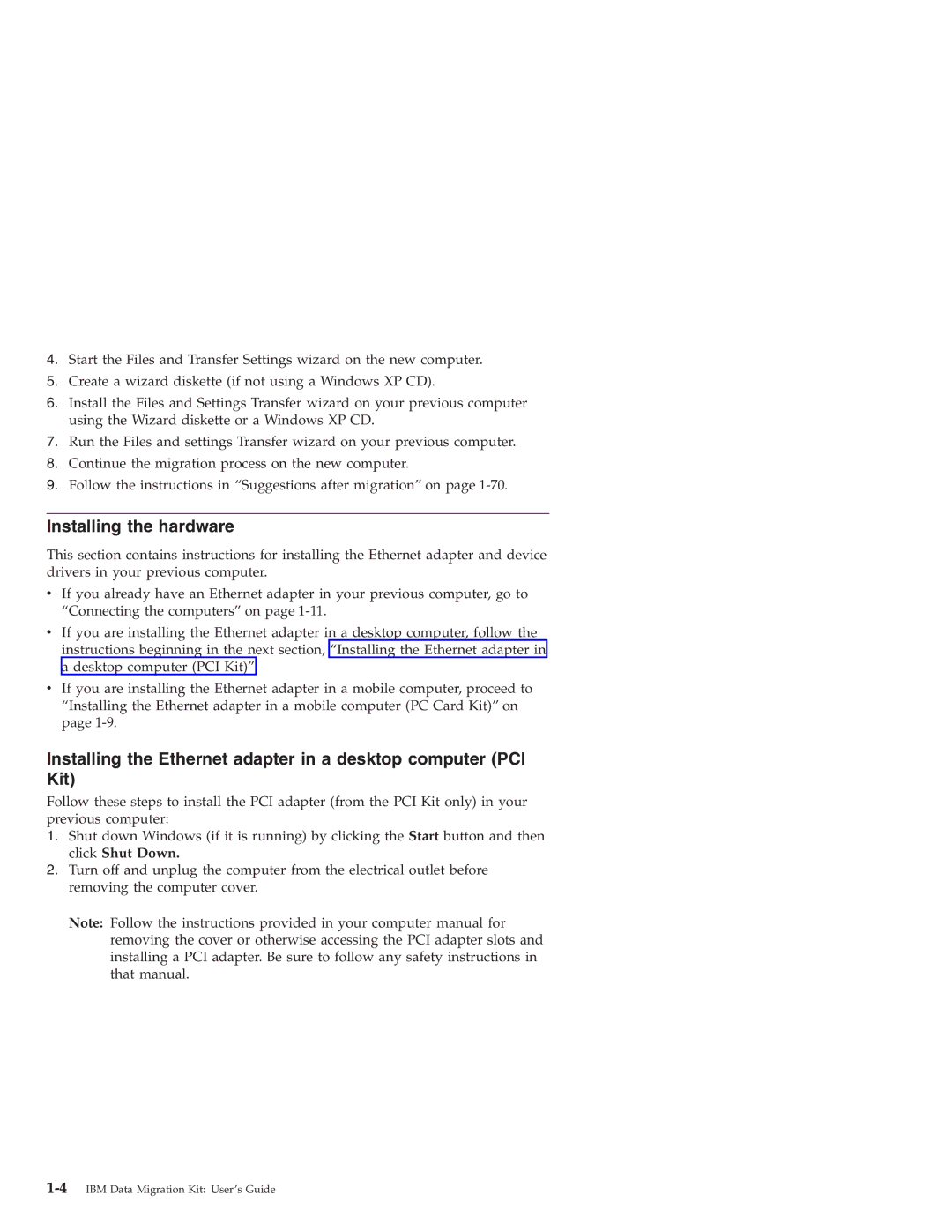 IBM 31P8128 manual Installing the hardware 