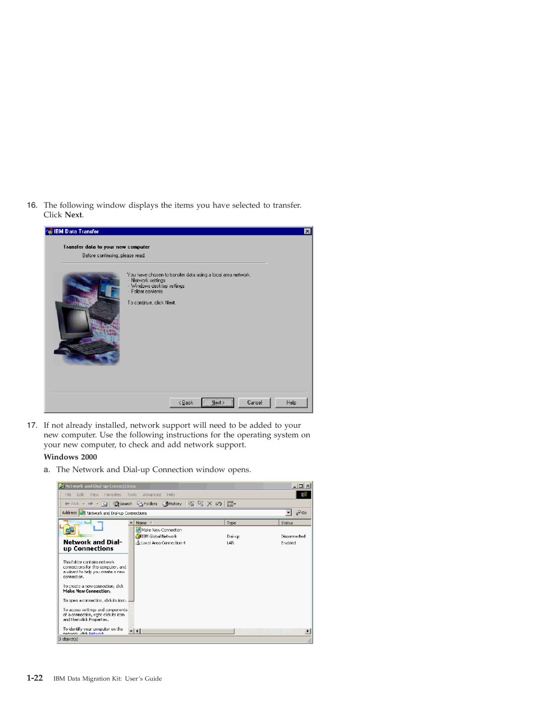 IBM 31P8128 manual Network and Dial-up Connection window opens 