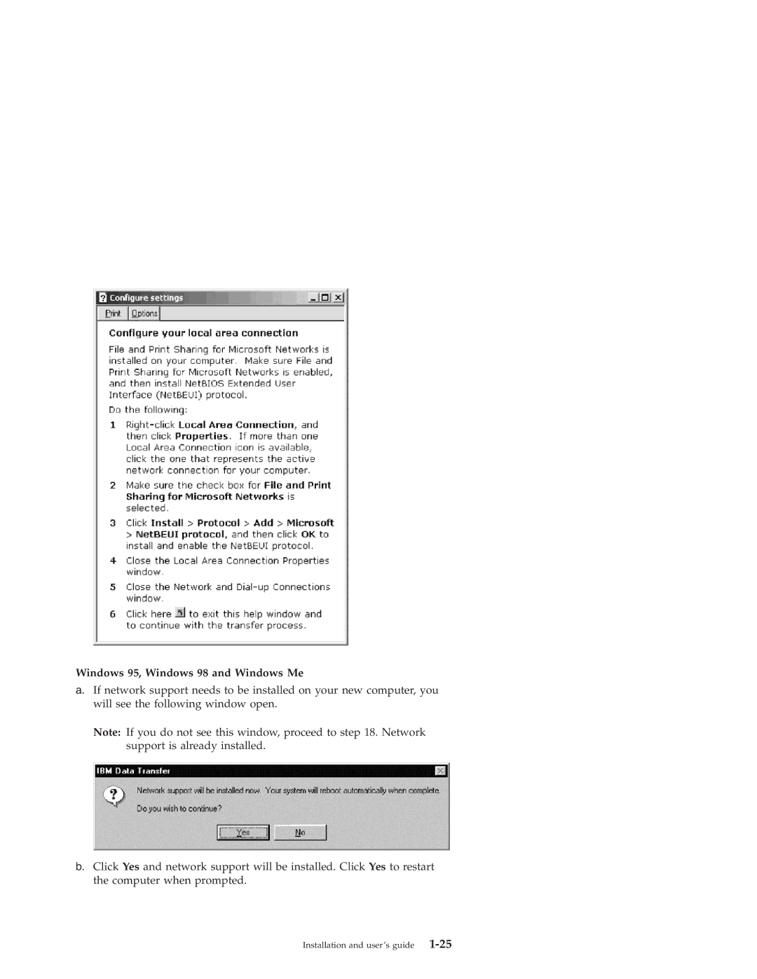 IBM 31P8128 manual Windows 95, Windows 98 and Windows Me 