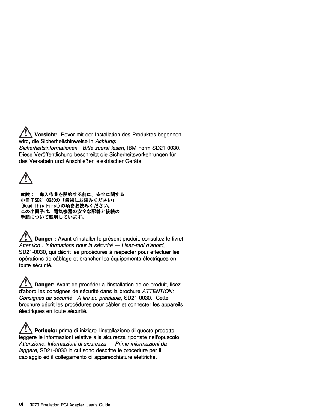 IBM manual vi 3270 Emulation PCI Adapter User’s Guide 