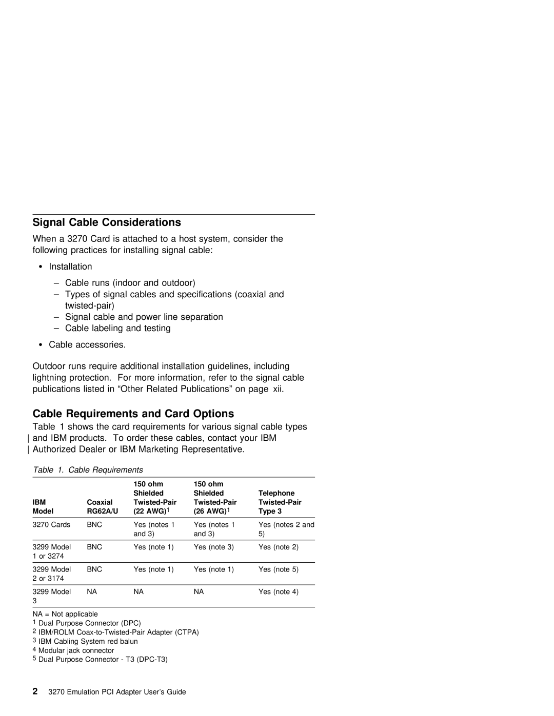 IBM 3270 manual Signal Cable Considerations 