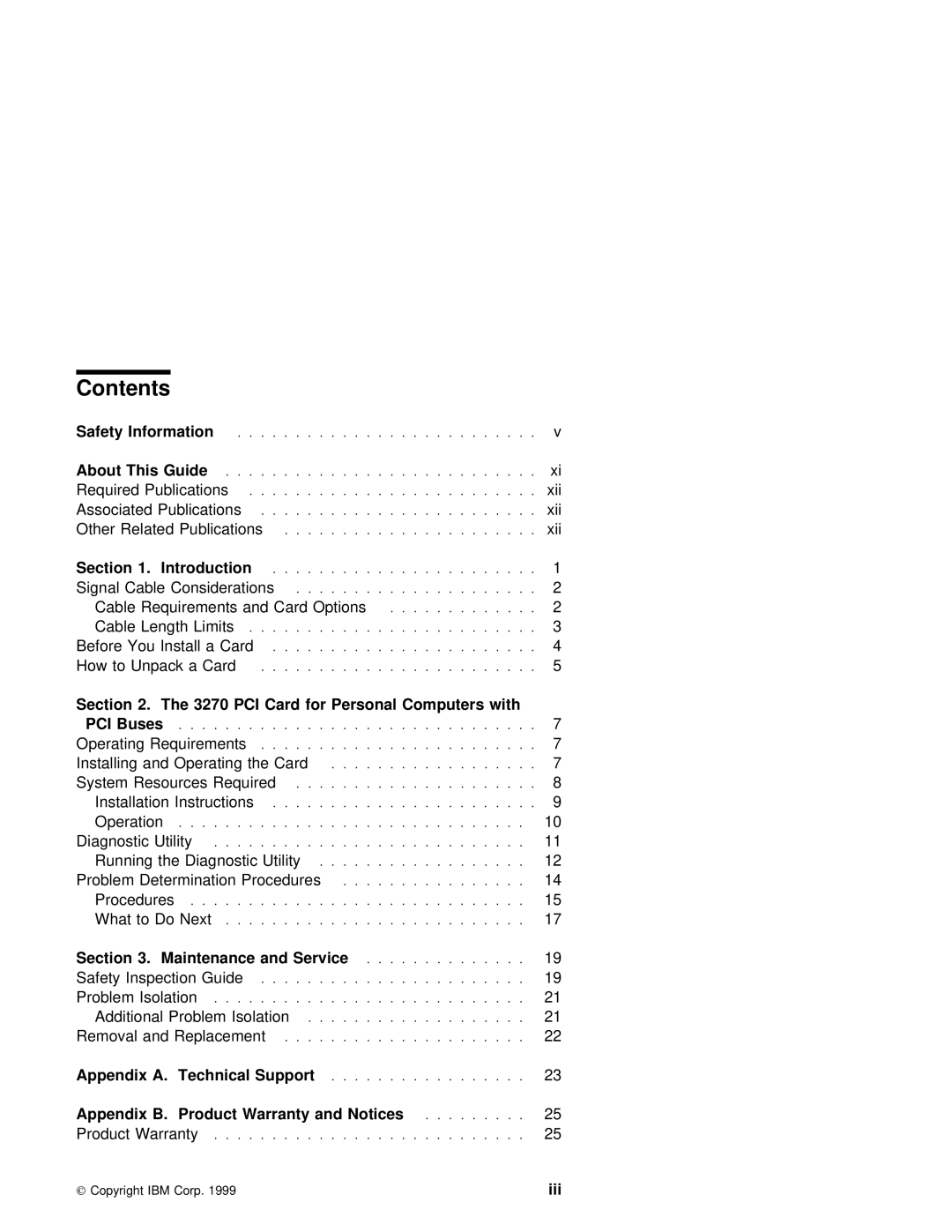 IBM 3270 manual Contents 