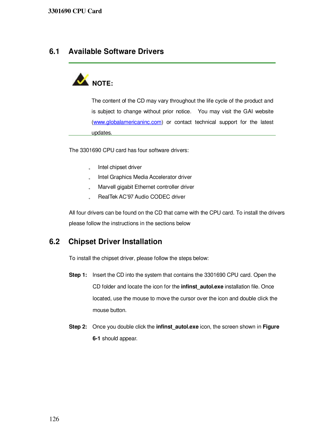 IBM 3301690 user manual Available Software Drivers, Chipset Driver Installation 