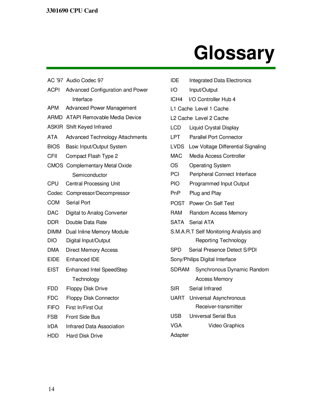 IBM 3301690 user manual Glossary, Spd 