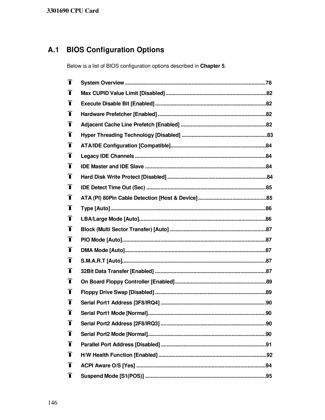 IBM 3301690 user manual Bios Configuration Options, Block Multi Sector Transfer Auto 