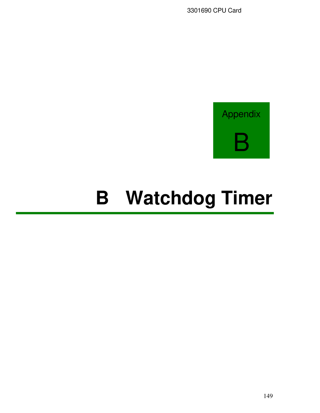 IBM 3301690 user manual Watchdog Timer 