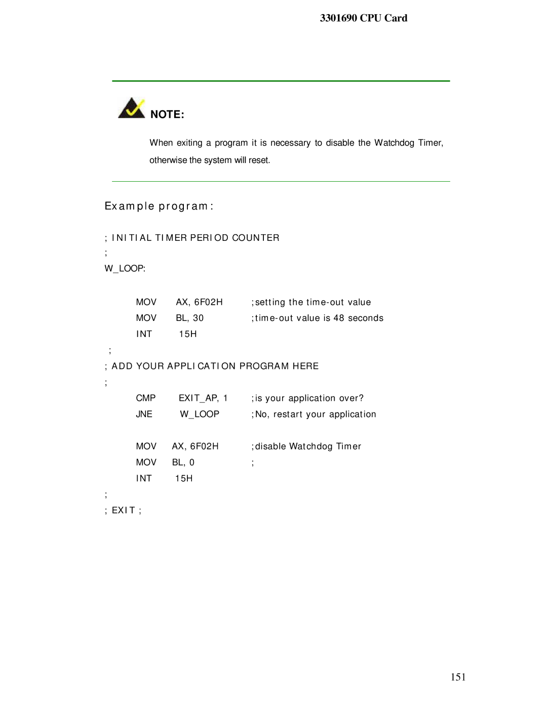 IBM 3301690 user manual Example program 